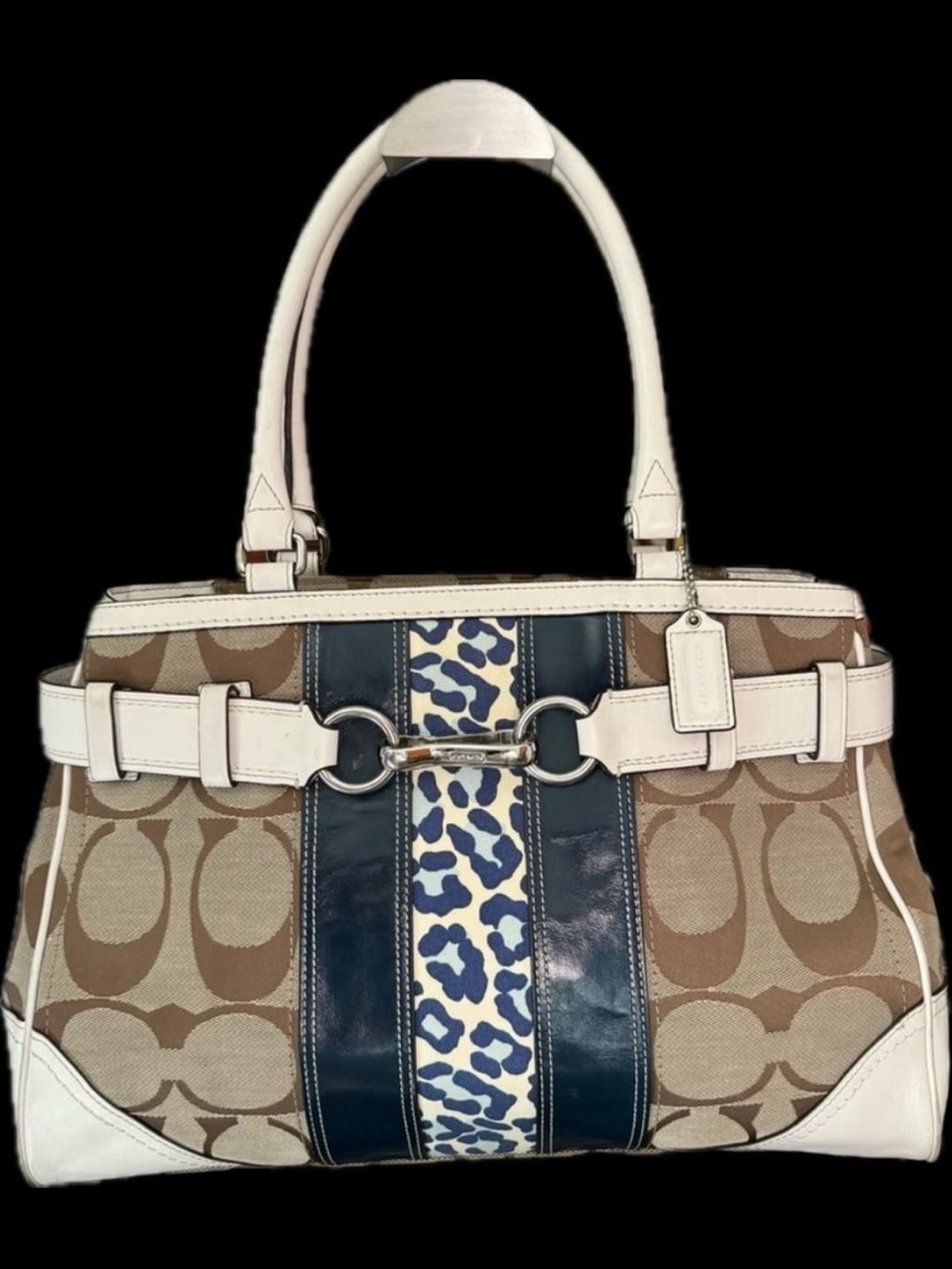 Stunning vintage Coach Hampton leopard satchel y2k